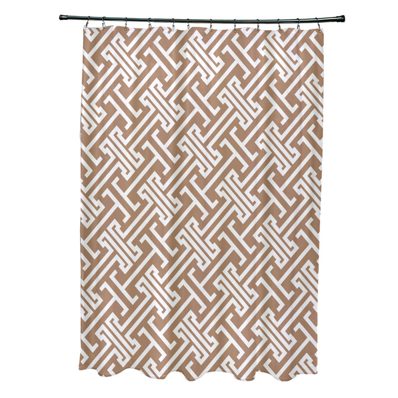 Rideau de douche simple à motif géométrique Leeward, Beige / taupe