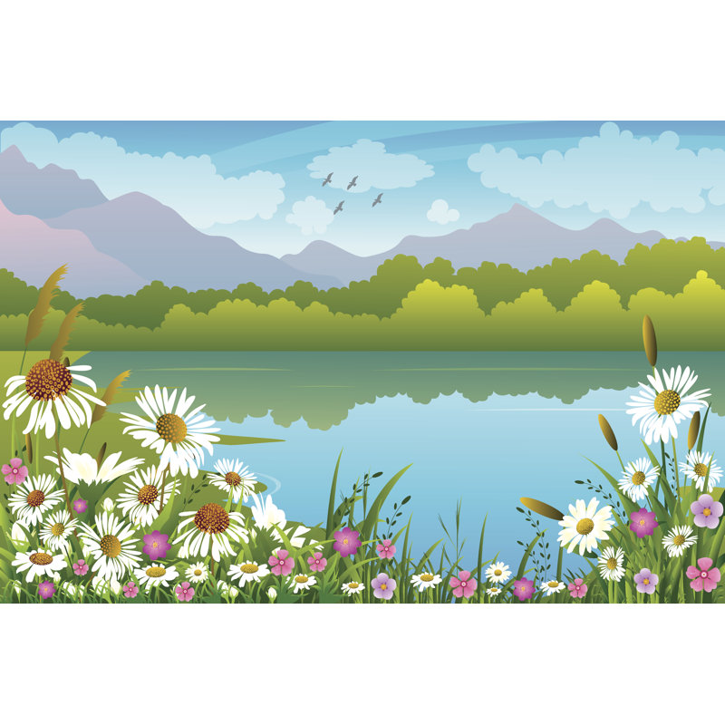 Spring Landscape By VeenaMari by VeenaMari - Wrapped Canvas Print, 61cm H x 91cm W