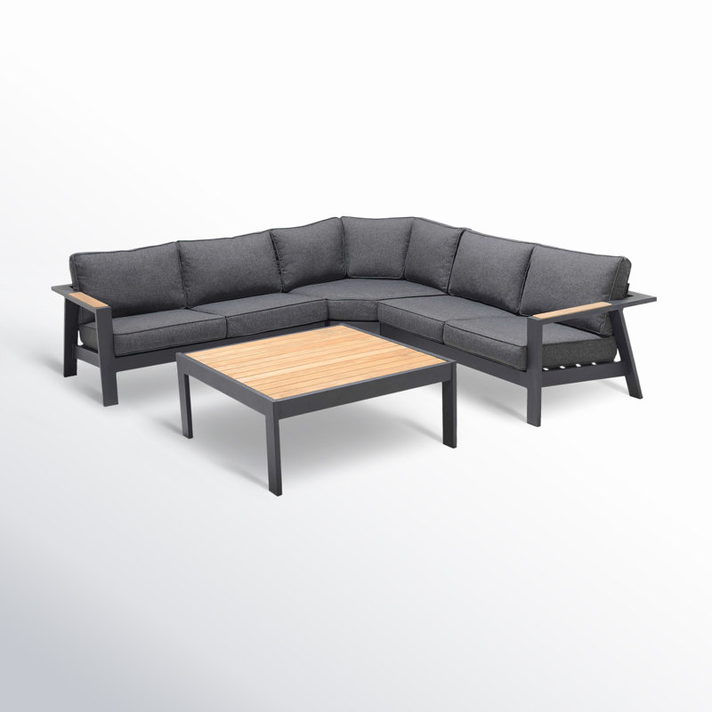Ensemble de conversation modulaire en teck 4 pièces Ilara