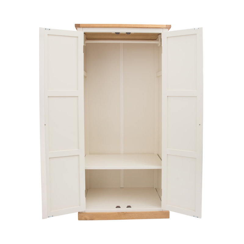 Julianna 2 Door Solid + Manufactured Wood Wardrobe, White