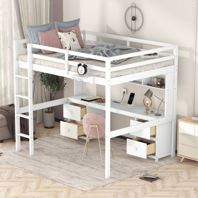 Helbonnas Kids Full Loft Bed