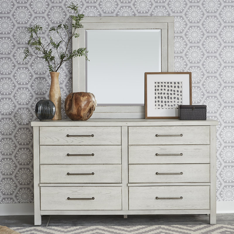 Commode double 8 tiroirs avec miroir Harding