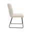 Chaises d'appoint de salle à manger modernes, tissu beige, pieds en métal noir, pieds rembourrés 2 pièces