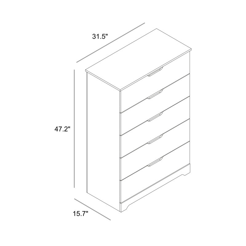Aroob 5 Drawer 31.5'' W Modern Bedroom Dresser