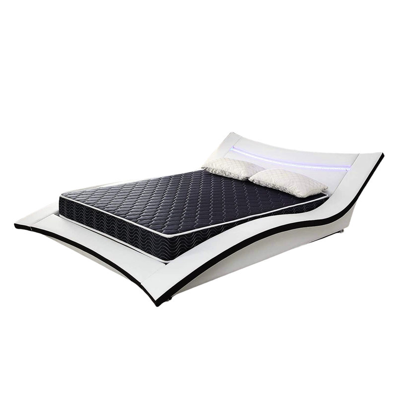 Matelas pleine grandeur imperméable de 6 pouces avec tissu losange bleu marine et mousse haute pour un sommeil confortable, un matelas respirant