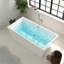 Baignoire autoportante en acrylique Ferdy Palawan de 59 po, baignoire autoportante rectangulaire de conception contemporaine, blanc brillant, certifié Cupc, drain chromé et trop-plein à fente classique inclus, 02532