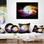 Vague lumineuse en particules sur fond noir - coussin imprimé abstrait