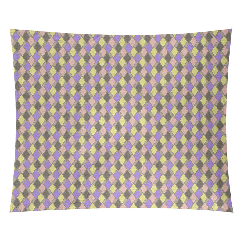 Tapisserie elizabeth rétro en losanges rétro katelyn Avicia, Intérieur / extérieur, H 51,5 po x l 60,5 po