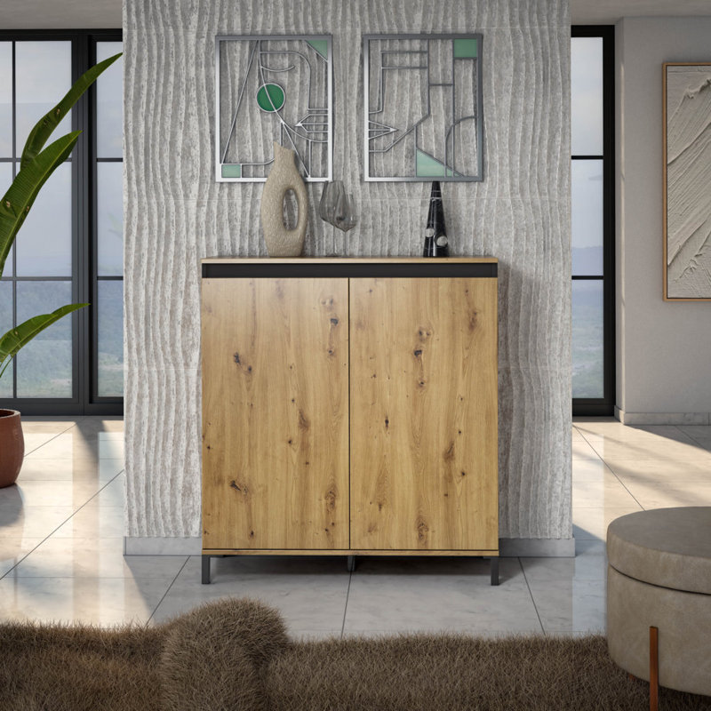 Burlyn 102cm Sideboard, Anthracite/Artisan Oak