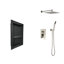Système de douche avec pomme de douche, douche à main, boyau, garniture de valve, poignées à levier et niche-114230301