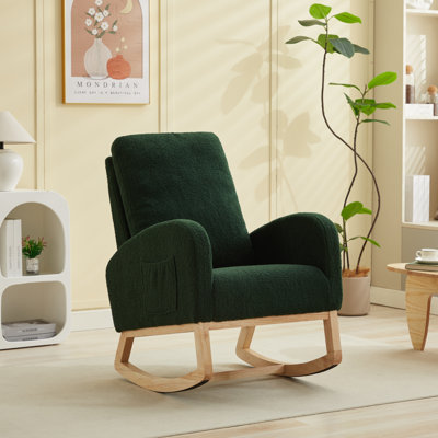 Upholstered Rocking Chair With Solid Wood Leg by Latitude Run
