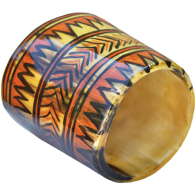 Vintage Handcrafted & Patterned West-african Horn Catchall Accent
