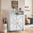 Gracie Oaks Freestanding Narrow Shoe Rack Cabinet With Open Storage And Two Flip Drawers