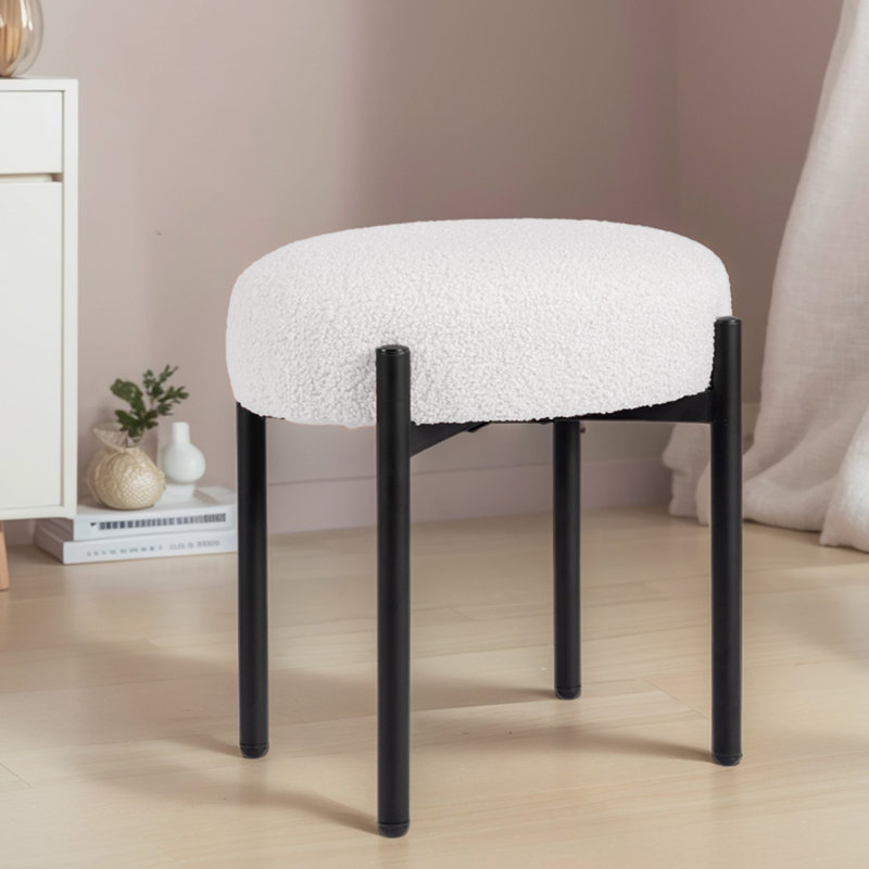 Tabouret d'appoint Jonuz Steel, Blanc
