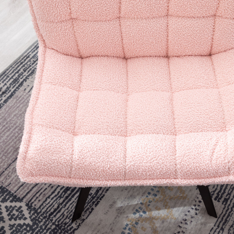 Caernarfon Upholstered Slipper Chair with Footstool, Pink