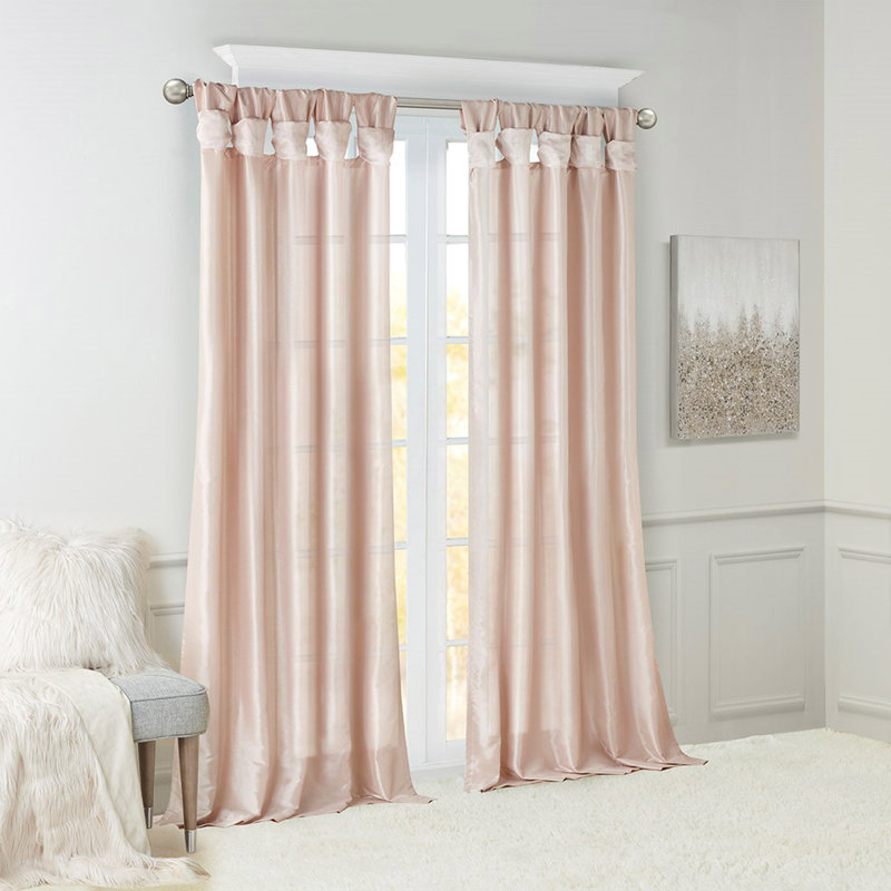 Panneau de rideau de fenêtre Twist Tab, 50.13" W x 95.16" L, Blush