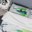 Ensemble de housse de couette abstrait vert et bleu-101242858