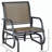 Outsunny Porch Glider, Metal Frame Swing Glider Chair with Breathable Mesh Fabric, Curved Armrests and Steel Frame for Garden, Poolside, Backyard, Balcony, Light Mixed Brown-428116278