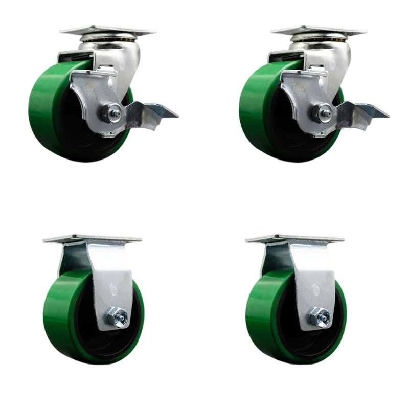 Ensemble de 4 roulettes en poly 4 pièces, Vert