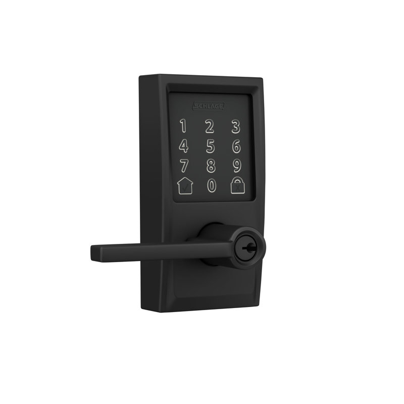 Encode Smart Wifi Lever With Latitude Lever And Century Trim, Matte Black