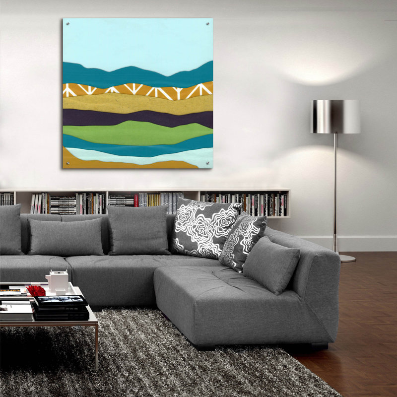  «Mountain Series 94» par Lorelle Rau, art mural en verre acrylique, 36 po x 36 po