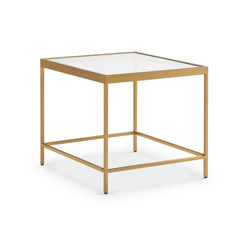 Vienna Side Table - Glass  Top, Brushed Brass