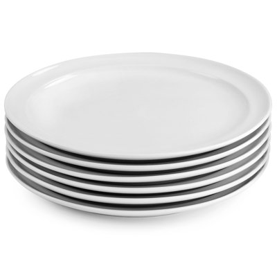 Martha Stewart 6 Piece Fine Ceramic 10.8 Inch Dinner Plate Set In White