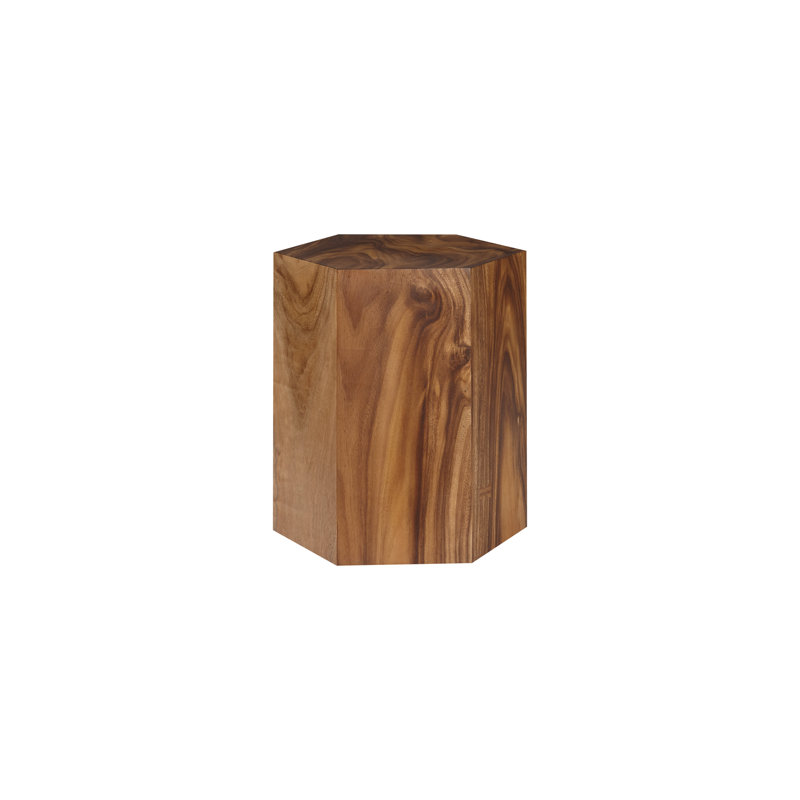 Honey Comb Solid Wood Block End Table, 24" H x 20.5" W x 18" D