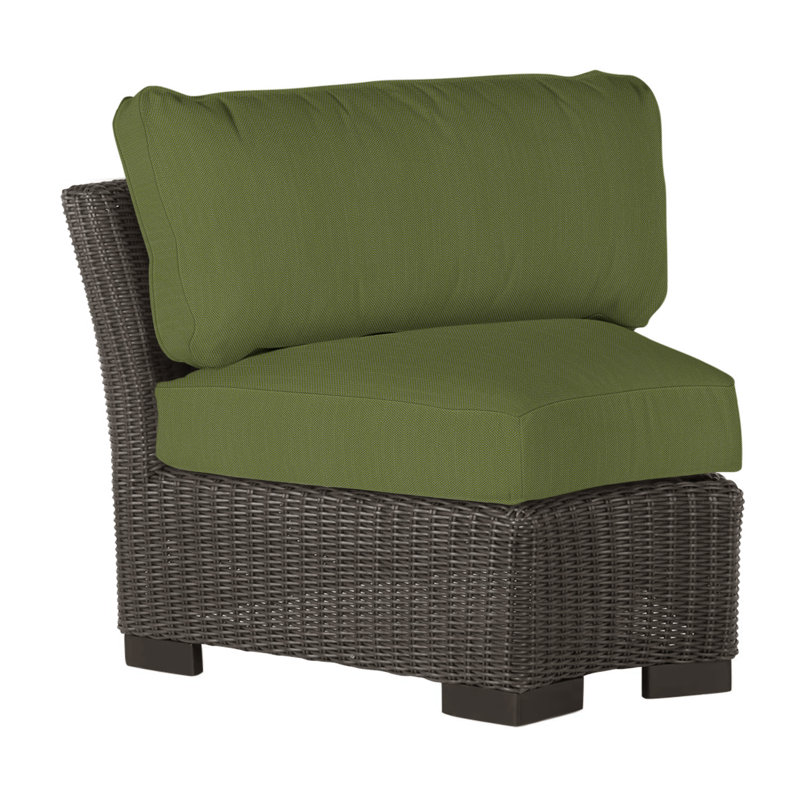 Club Woven Patio Chair with Cushions, Black Walnut, No Welt, Rollo Cream