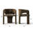 Set of 2 Modern Upholstered Dining Chairs With Curved Back And Unique Base-93786507