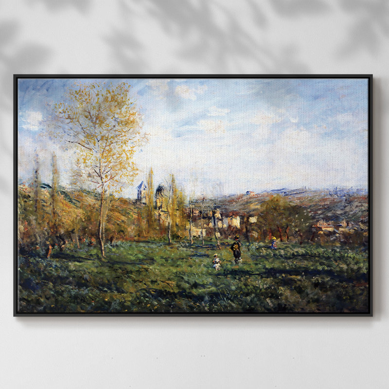 «Springtime In Vetheuil», 1880, reproduction d'art sur toile, H 27 po x l 41 po x P 2 po, Toile encadrée noire