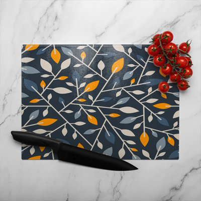 Geometric Abstract Glass Chopping Board