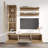 Livengood 63" Modern Floating Wall Mounted Entertainment Center with 16-Color LED Lighting, High Gloss Finish-1466091740