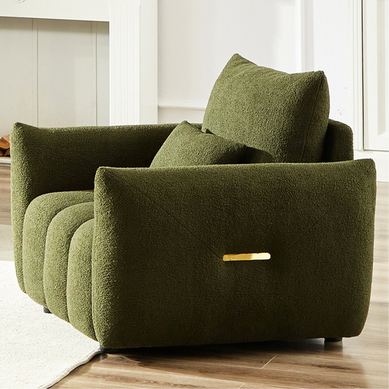 Tissu de 36,8 po, confortable pour discuter dans le salon, résistant à l'usure et au toucher, cadre en contreplaqué en bois d'eucalyptus, pieds en plastique doux