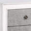 Table de chevet rustique gris et blanc vieilli pour la chambre à coucher - 2 tiroirs, intérieur doublé de feutre, utilisation fonctionnelle sécuritaire