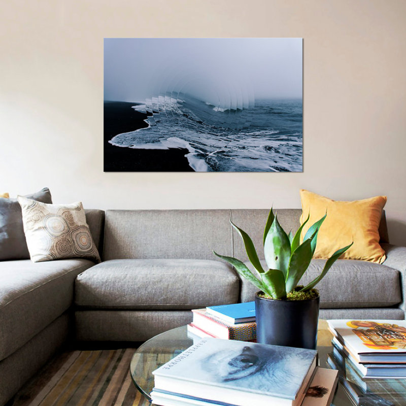 « sea wave i », reproduction d’impression sur toile, H 8 po x l 12 po x P 0,75 po, Toile tendue, Pas de tapis