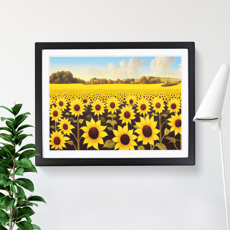 Glorious Sunflower Field - Framed Print