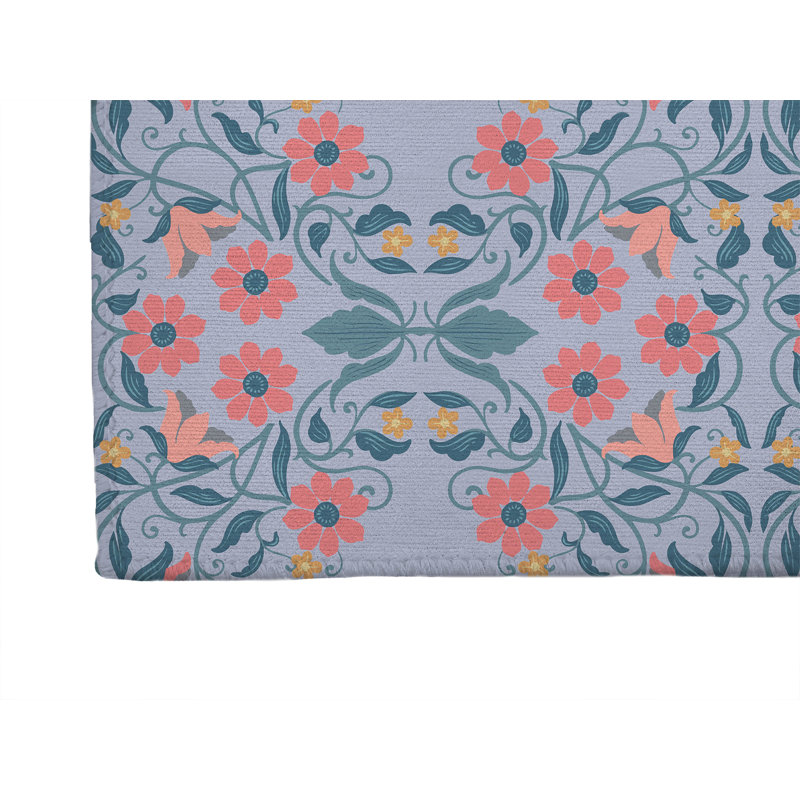 Tapis à linge antidérapant Millie, 49 "L x 6 "H, Periwinkle Floral