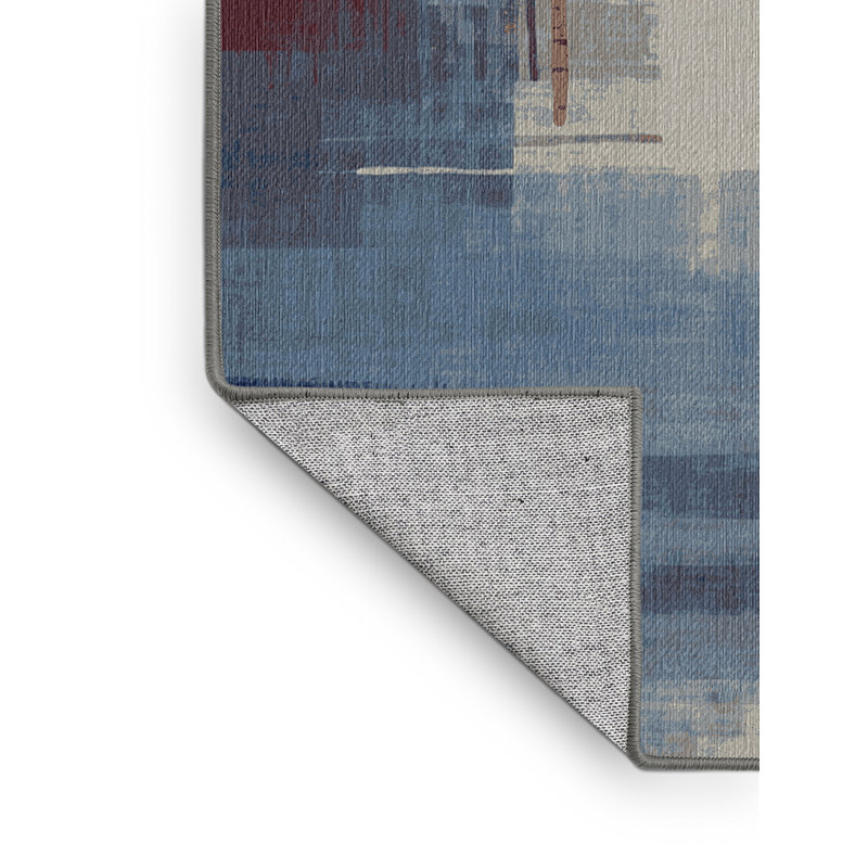 Machine Washable Gray Area Rug, Runner 2' x 4'