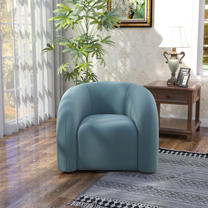 Fauteuil demi-tonneau pivotant Bricyn, Bleu