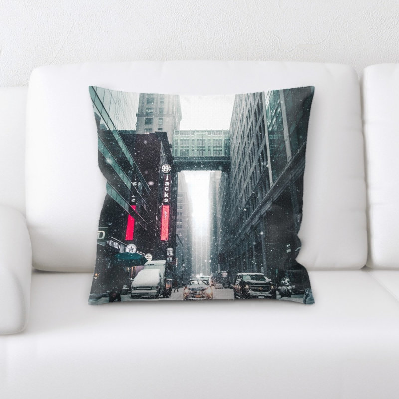 Street Life Microsuede Reversible Throw Pillow