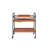 Oak And Black Serving Cart With Stemware Rack