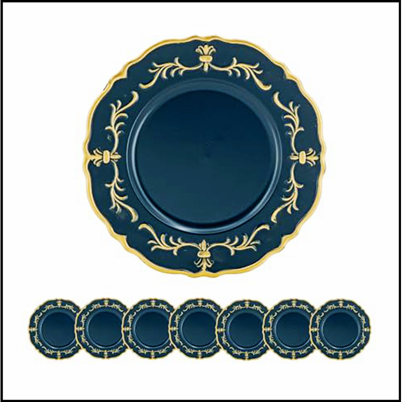 8 Pack Plastic Charger Plate, D13"