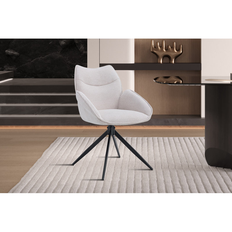 Vail 50.5cm H Upholstered Metal Side Chair, Beige