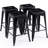 Kohki 24" Counter Stool Metal Bar Stools Counter Height Barstools Backless Indoor/Outdoor Bar Stools Kitchen Counter Stools Chairs(Set of 4)-1521817820-1521817808