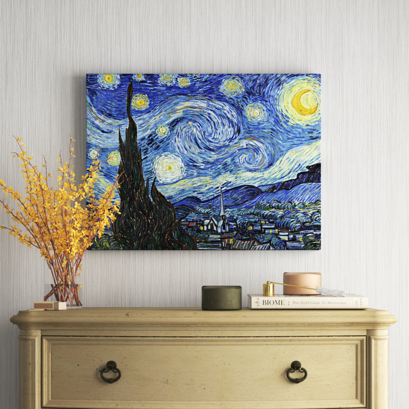 «Starry Night» par Vincent Van Gogh, reproduction sur toile tendue, H 35 po x l 47 po x p 2 po