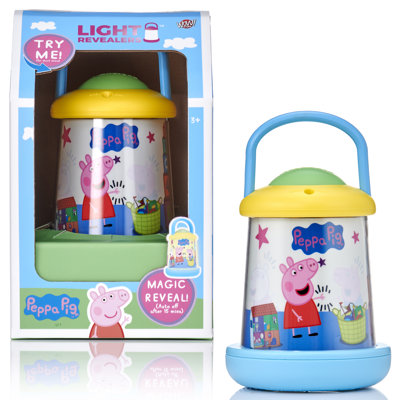 Wow Stuff! Light Revealers Lantern - Peppa Pig - 6.3" Night Light, Magic 360 Image Scene & Character Reveal, Auto-Off, Illuminating Kids Room Decor