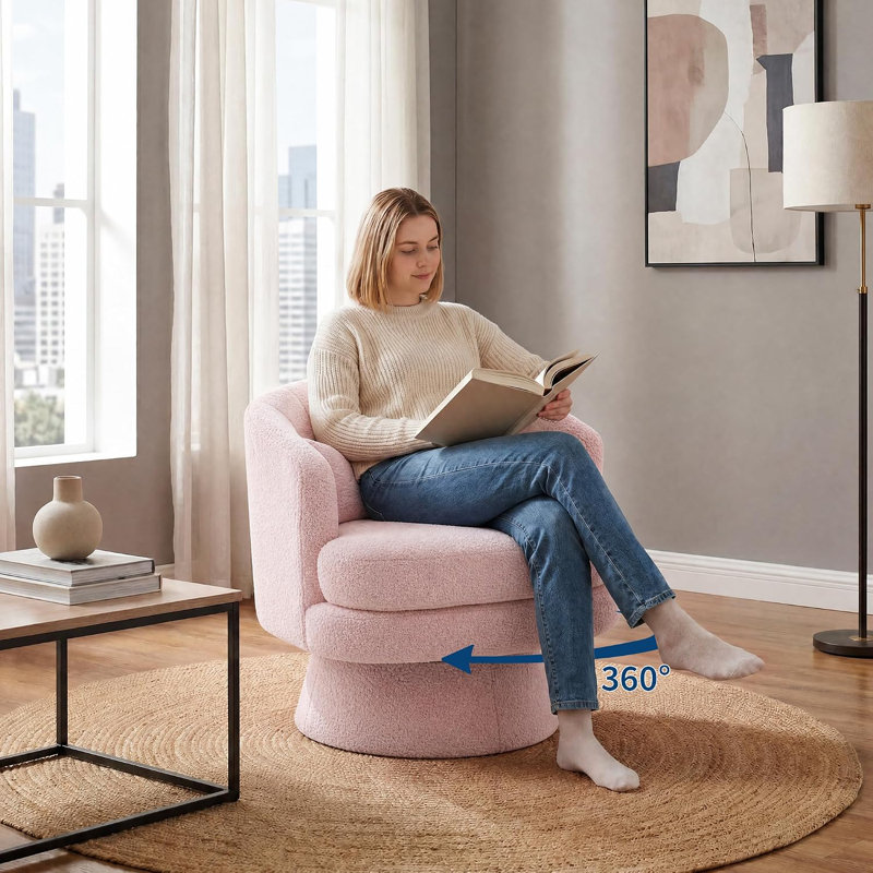 Fauteuil d'appoint Cozy 360 Swivel Barrel, Rose