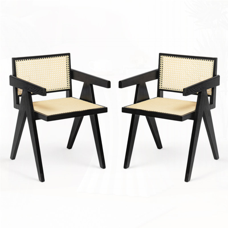 Chaise avec accoudoirs, Noir