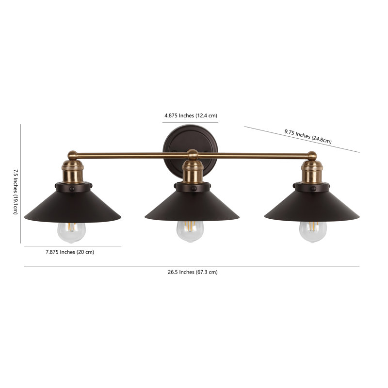 Éclairage pour meuble-lavabo en métal Bagatelle, Bronze huilé / laiton doré, 3